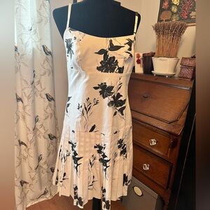 Frank Lyman Design Black and White Spaghetti Strap Midi Dress